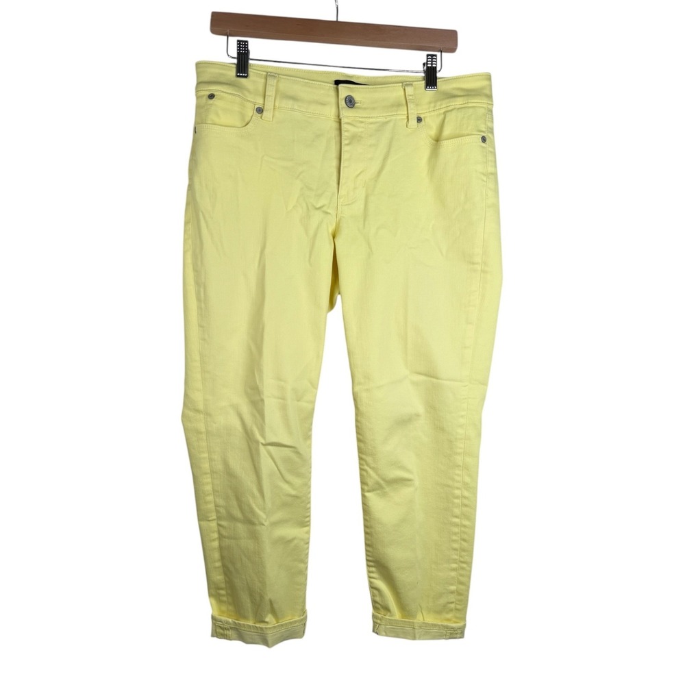Talbots Flawless Five Pocket Ankle Boyfriend Jeans Size 10 Petite Yellow Womens